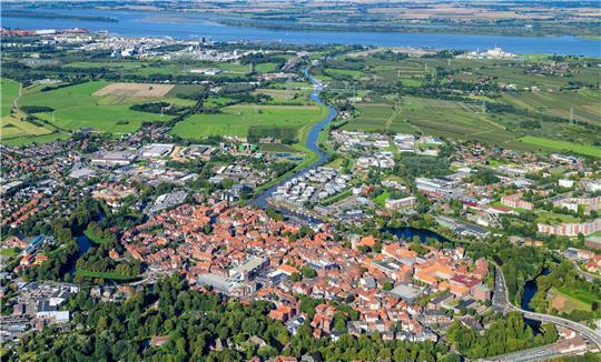 Stades Innenstadt mit dem Blick gen Norden - der Platz für Gewerbeflächen ist begrenzt.