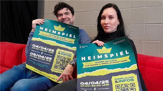 Stadtjugendpfleger Marc Olszewski und Lara Hausmann von der Stadtjugendpflege freuen sich auf den Heimspiel-Workshop.