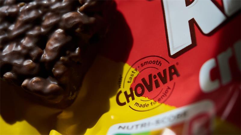 Das Logo von Choviva ist auf einer Verpackung zu sehen.