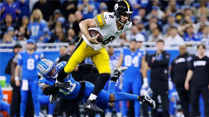 Steelers-Quarterback Rodgers unter Druck gegen die Lions