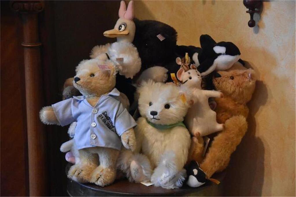 Steiff-Tiere findet man im Hause Scholz in jeder Ecke. Foto: Jakob Brandt