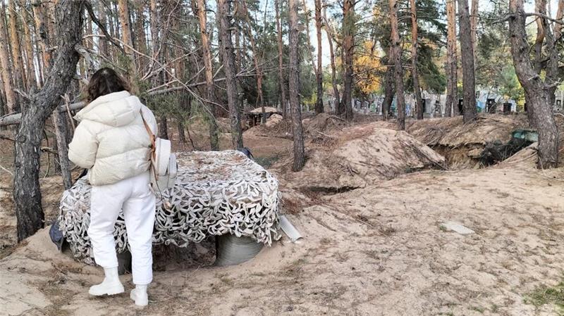 Stellungen der ukrainischen Soldaten an der Front bei Donezk.