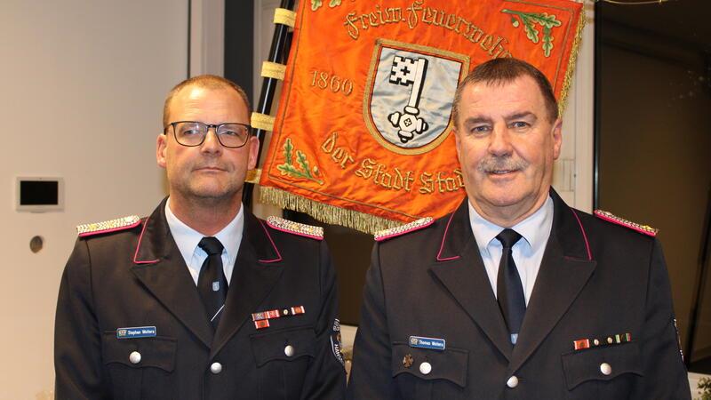 Stephan (links) und Thomas Woitera leiten weiterhin die Stader Ortswehr.