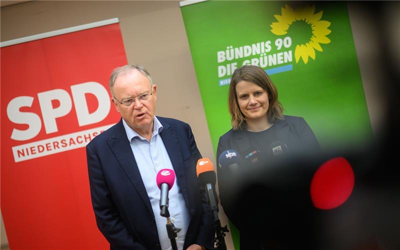 Stephan Weil (SPD), Ministerpräsident Niedersachsen, und Grünen-Chefin Julia Willie Hamburg. Foto: dpa-Bildfunk