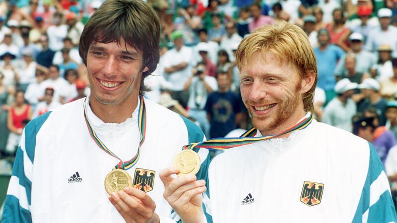Boris Becker macht Frieden mit Rivalen – „Waren jung und dumm“ Stich (links) und Becker gewannen 1992 das Finale im Herren-Doppel gegen das südafrikanische Duo Ferreira/Narval.