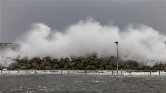 Sturmflut an der Ostsee.