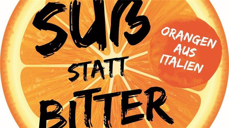 „Süß statt bitter“: Das Logo der „Orangen aus Italien“-Aktion.