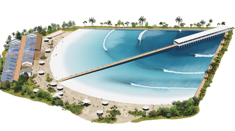 Surfbecken, Strandatmosphäre und Gastronomie – so ähnlich könnte der Surfpark Stade aussehen.