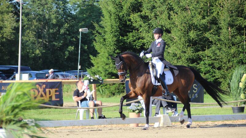 Susan Pape aus Hemmoor ritt mit Donja KWG auf Platz zwei im Grand Prix Special, der schwersten Dressurprüfung auf dem Dobrock. 