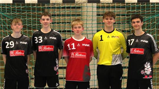 Talente aus der Region: Jonas Lemke, Łukasz Minkus, Ben Wehmeyer, Ben Kröger und Marco Stark (von links).