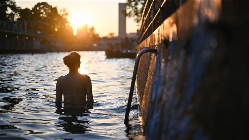 Bilder des Tages Tanja steht im Fluss Limmat in Zürich und genießt die Erfrischung.