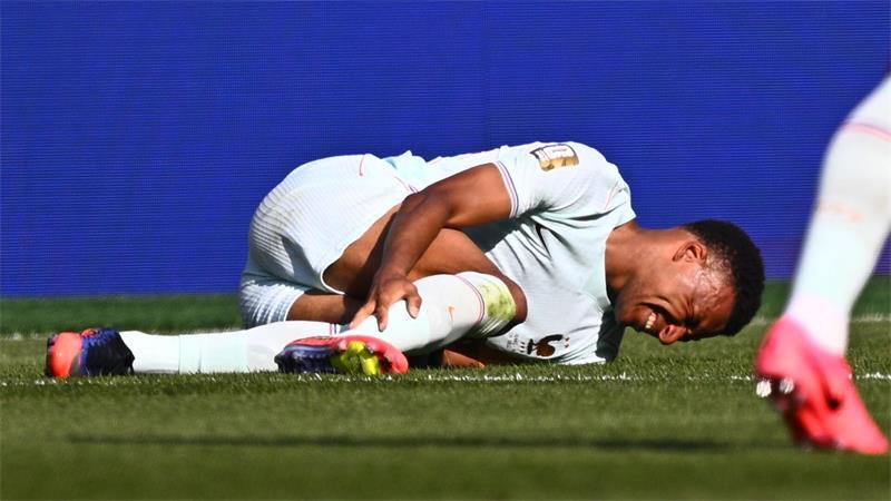 Das war die WM-Nacht: Mbappé und Frankreich im Halbfinale Tat sich weh gegen Marokko: Kylian Mbappé.