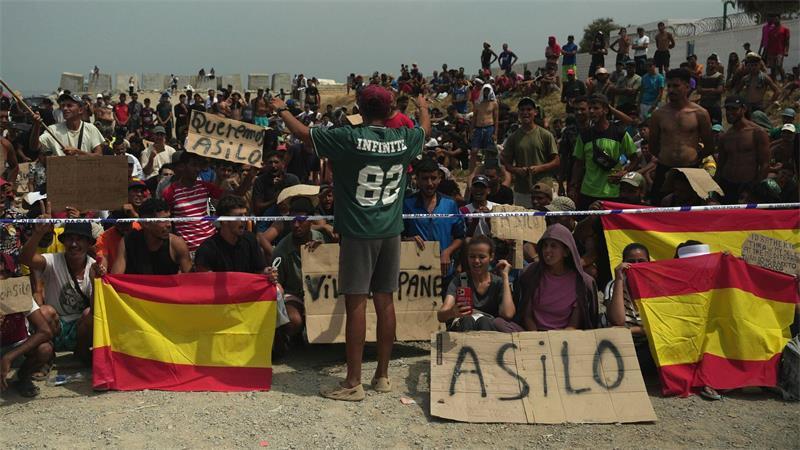 Spanien bittet Frontex um Hilfe bei Migrationskrise in Ceuta Tausende Migranten in Ceuta wollen nicht zurück nach Marokko. Sie hoffen auf ein besseres Leben in Spanien. (Archivbild)