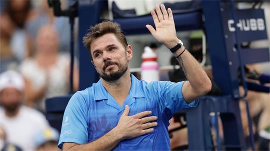 Tennisspieler Stan Wawrinka gestikuliert.