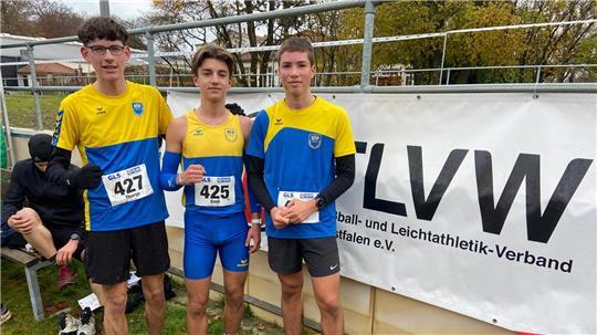 Thorge Sundermann, Emil Keppler und Fabian Mikolaiczyk (von links) sind für den BSV als U18-Cross-Mannschaft gestartet.