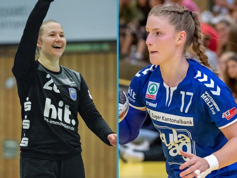 Torhüterin Katharina Filter (links) und die Schweizerin Charlotte Kähr. Fotos: Jan Iso Jürgens/Felix Walker