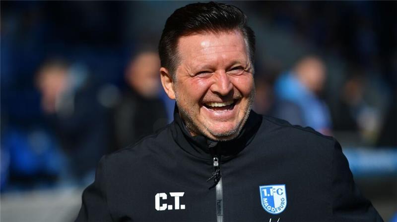 Trainer Christian Titz hat mit dem 1. FC Magdeburg bislang alle Auswärtsspiele in der aktuellen Saison gewonnen.