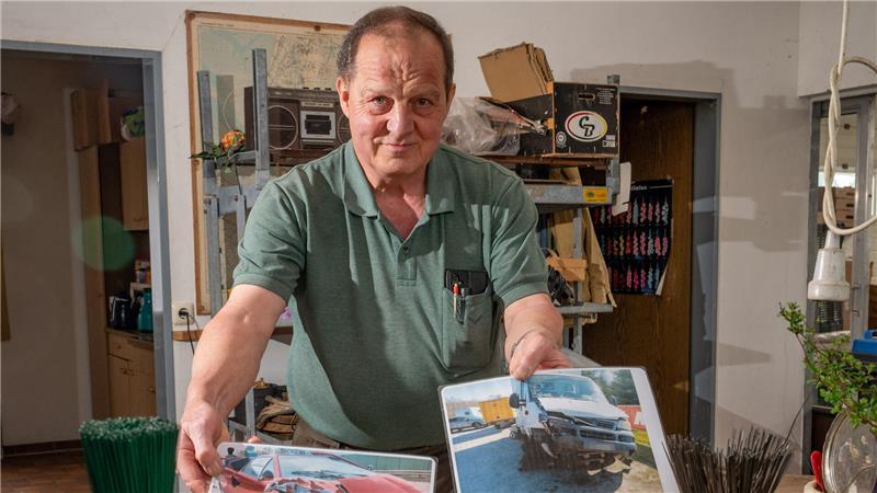 Transporter gegen Lamborghini: Gärtner Uwe Ablaß ist bei einem dramatischen Verkehrsunfall glimpflich davon gekommen.
