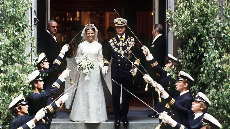Schwedens Königspaar feiert die Liebe – nur Estelle fehlt Traumhochzeit in Stockholm: Am 19. Juni 1976 geben sich König Carl XVI. Gustaf und Silvia das Jawort. (Archivbild)