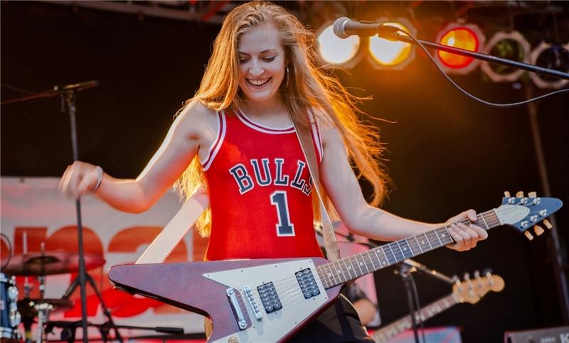 Trotz Stromausfall und Dauerregen: Kiddo Kat rockte das Publikum bei der Altonale 2016. Foto Lidija Delovska/Altonale