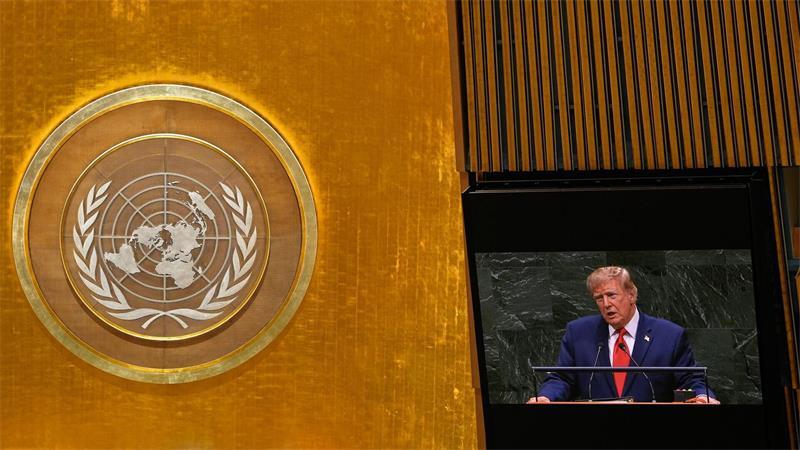 Trump drohte dem Iran während seiner Rede wiederholt.