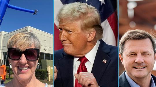 US-Amerikaner Susan Lerdo (links) lebt in Fredenbeck, der Bundestagsabgeordnete Oliver Grundmann (rechts, CDU) ist ein ausgesprochener Amerika-Kenner.