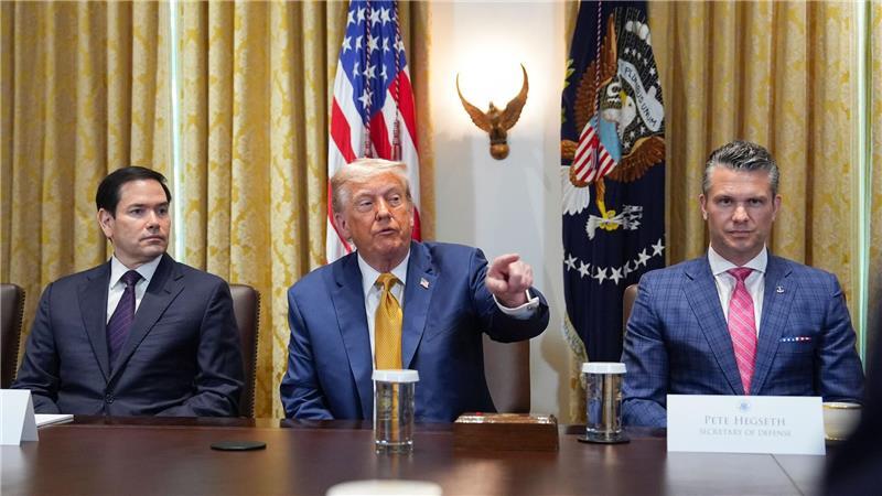 US-Außenminister Marco Rubio, US-Präsident Donald Trump und US-Verteidigungsminister Pete Hegseth