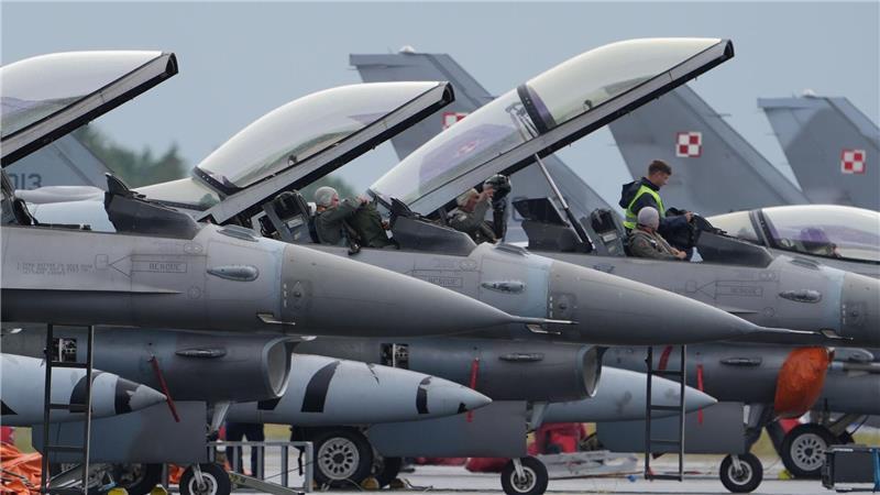 US-Kampfjets vom Typ F-16 während eines Nato-Manövers. (Archivbild)