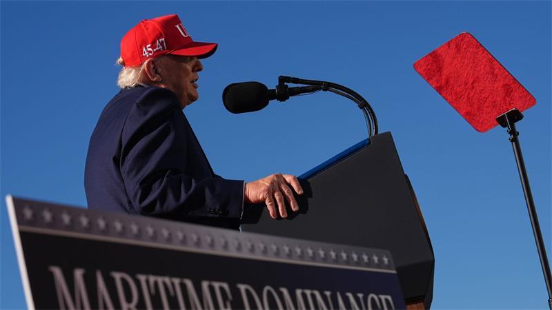 US-Präsident Donald Trump hält eine Rede.