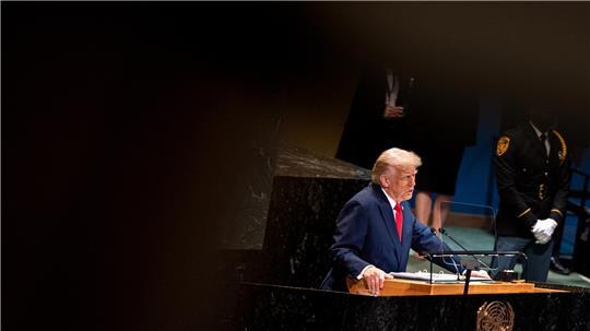 US-Präsident Donald Trump spricht auf der 80. Sitzung der Generalversammlung der Vereinten Nationen im UN-Hauptquartier. 