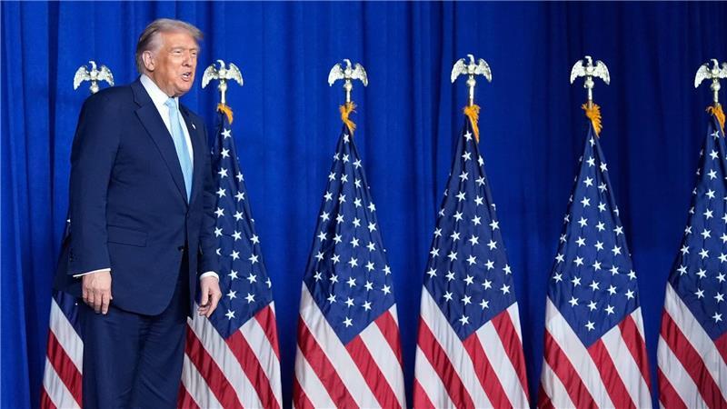 US-Präsident Donald Trump spricht auf einer Veranstaltung.