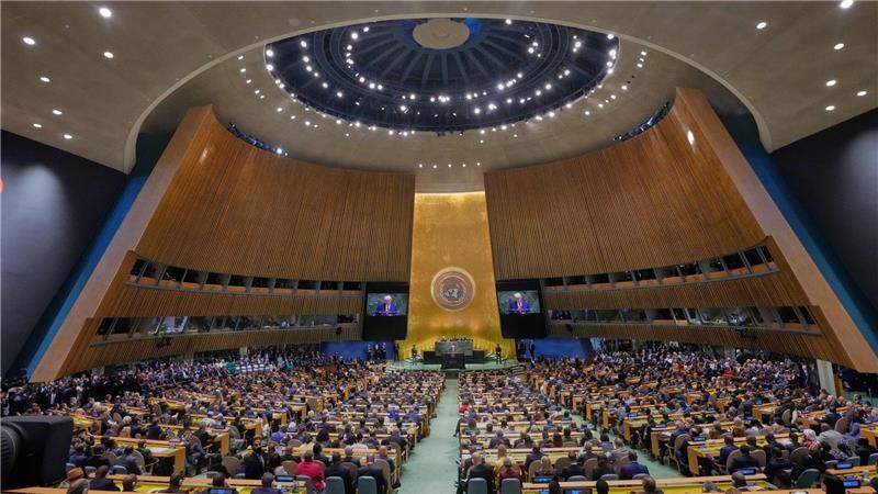 US-Präsident Donald Trump spricht bei der Generaldebatte der UN-Vollversammlung in New York. 