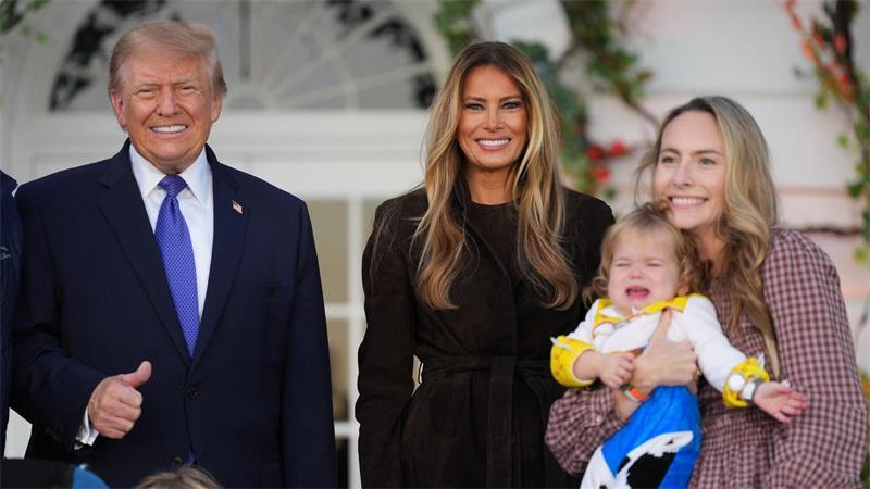 US-Präsident Donald Trump und First Lady Melania Trump bei einer Halloween-Veranstaltung.
