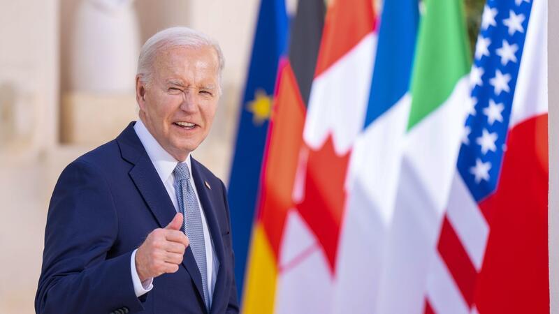 US-Präsident Joe Biden beim Gipfeltreffen der G7-Staaten in Bari, Italien.