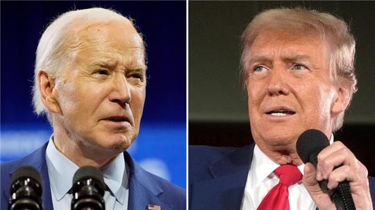 US-Präsident Joe Biden und der republikanische Präsidentschaftskandidat Donald Trump.