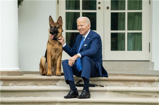US-Präsident Joe Biden und sein Deutscher Schäferhund «Commander».
