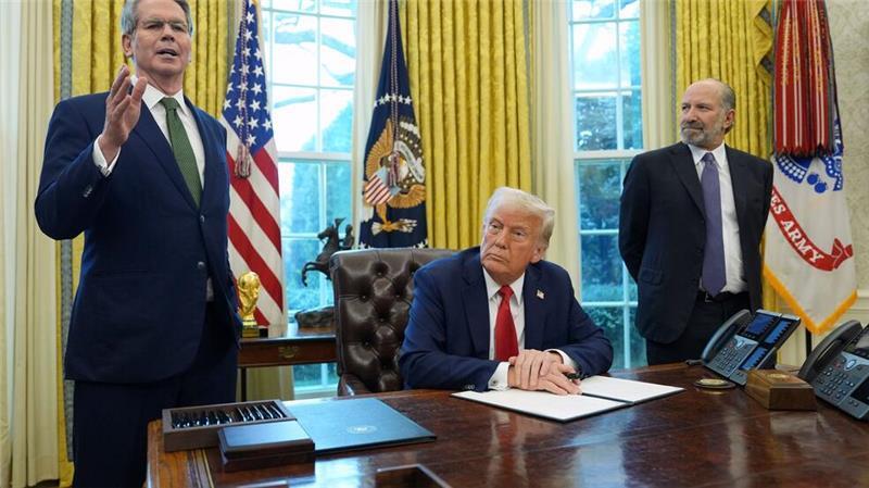 US-Präsident Trump will Finanzminister Bessent in die Ukraine schicken. (Archivbild)