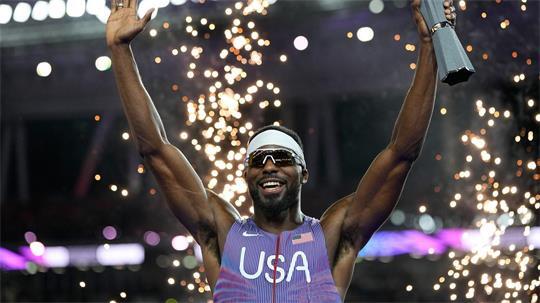 US-Sprinter Kenneth Bednarek siegte über die 100 Meter. 