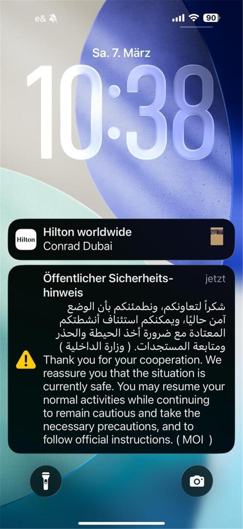 Über die App kommt die Entwarnung.