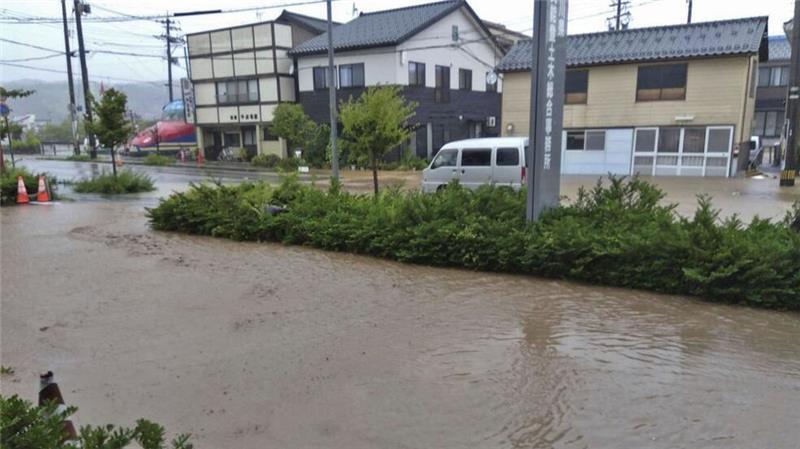 Überflutungen in Wajima.