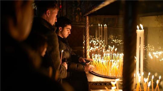 Überschattet vom Krieg in Gaza fielen die Weihnachtsfeiern in Bethlehem eher gedämpft aus. 