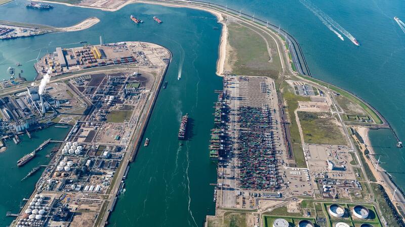 Übersicht über den Yangtzekanaal Euromax in den Niederlanden: Zum großen Teil soll Wasserstoff per Schiff im Rotterdamer Hafen ankommen.