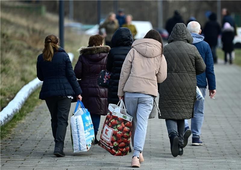 Ukrainische Flüchtlinge suchen Schutz in Deutschland. Foto: dpa Foto: Soeren Stache/dpa