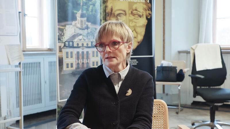 Ulrike Lorenz, die Präsidentin der Klassik Stiftung Weimar, im Gespräch mit der Deutschen Presse-Agentur.