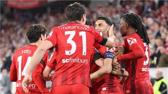Umjubelter Torschütze: Freiburgs Vincenzo Grifo (2.v.r.).