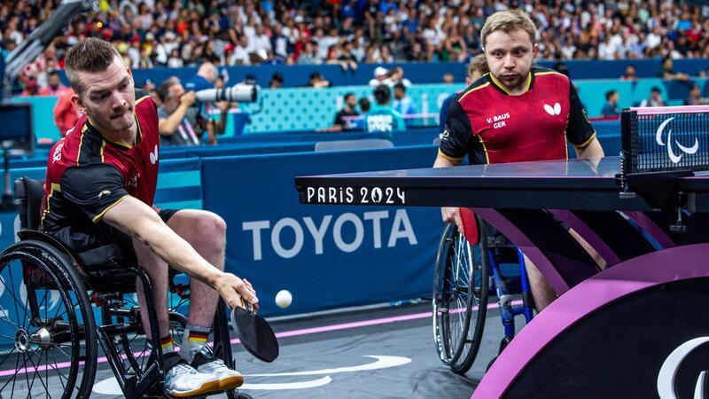 Schwimmer Wetekam holt Bronze - Silber im Tischtennis Valentin Baus (r) und Thomas Schmidberger kämpfen im Tischtennis-Doppel um Gold.