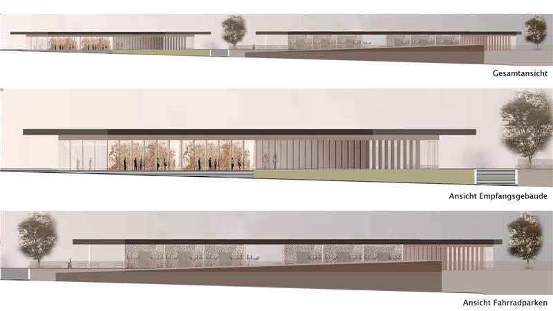 Zukunft des Buxtehuder Bahnhofs: Finanzierung, Design und Zeitplan Variante 1: Ansicht Giselbertstraße.