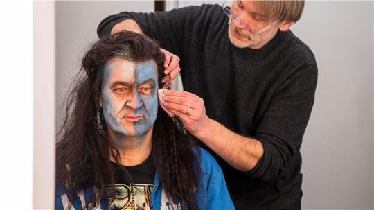 Veitshöchheim: Ministerpräsident Söder verwandelt sich für Fastnacht in Franken in Braveheart-Figur