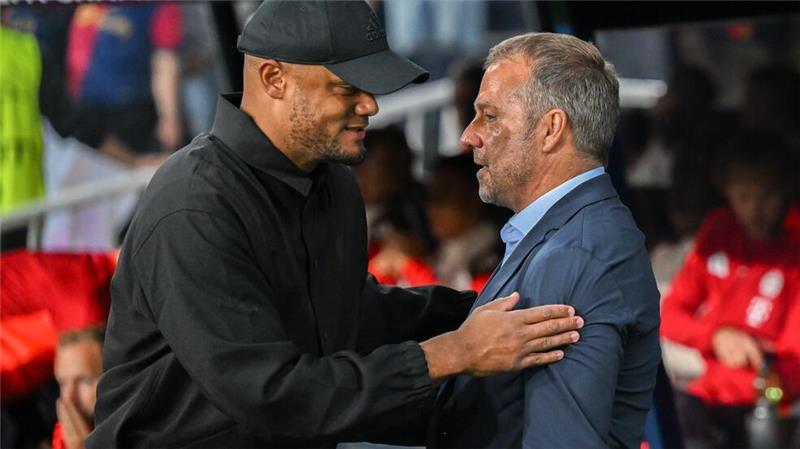 Der große Sieg des Hansi Flick: „Stolz“ statt „Genugtuung“ Verlierer Vincent Kompany (l) und Sieger Hans Flick (r).