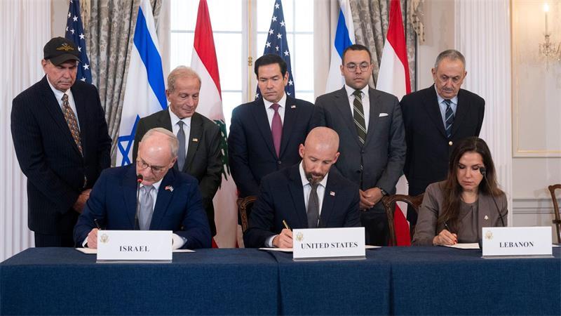 Vertreter des Libanons und Israels unterzeichneten ein Rahmenabkommen in Washington. 